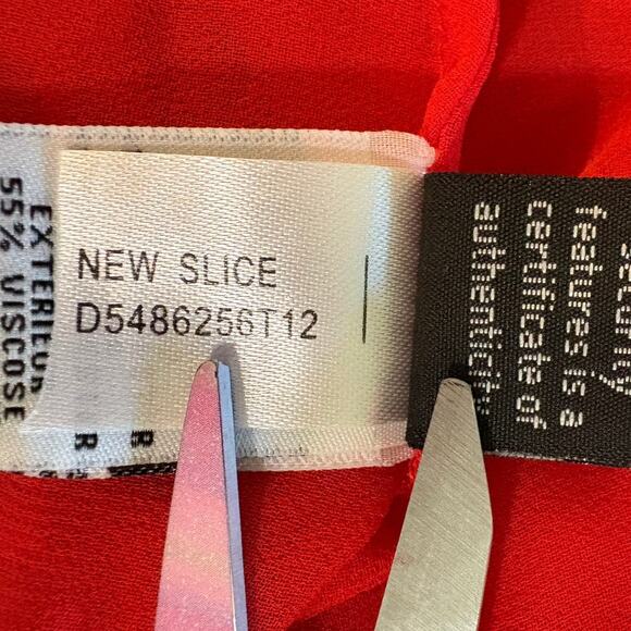 Diane von Furstenberg DVF Red Orange Drawstring New Slice Crepe Dress Size 6 - Picture 8 of 8